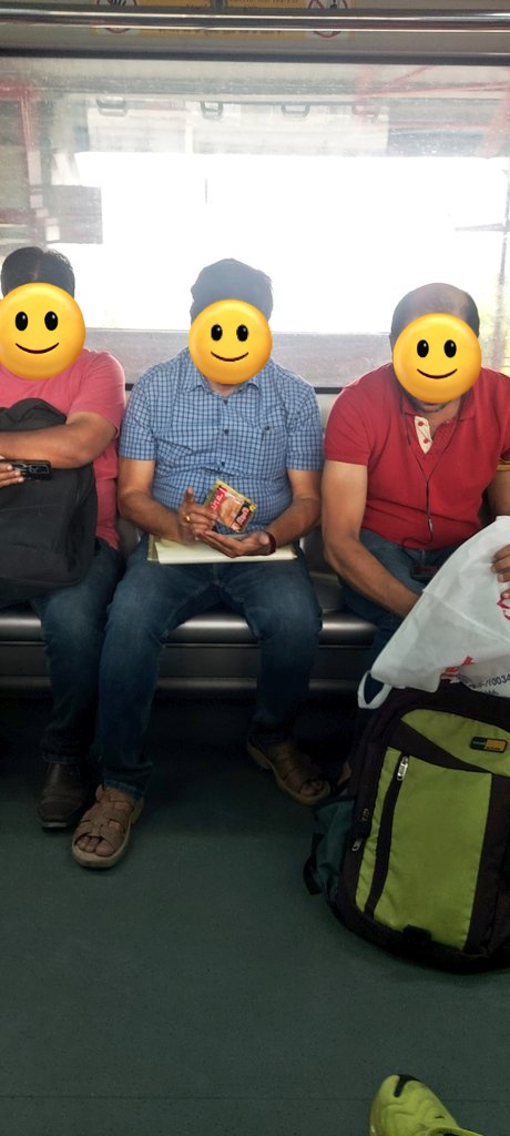 biba_Gabru's tweet photo. @OfficialDMRC people chewing/Displaying tobacco openly.. please have some strictness In metro..
It's not only about this man.. many carrying and splitting here and there. What's the point of having 200 penalty? When no one is following! https://t.co/g3UOQHBFSI