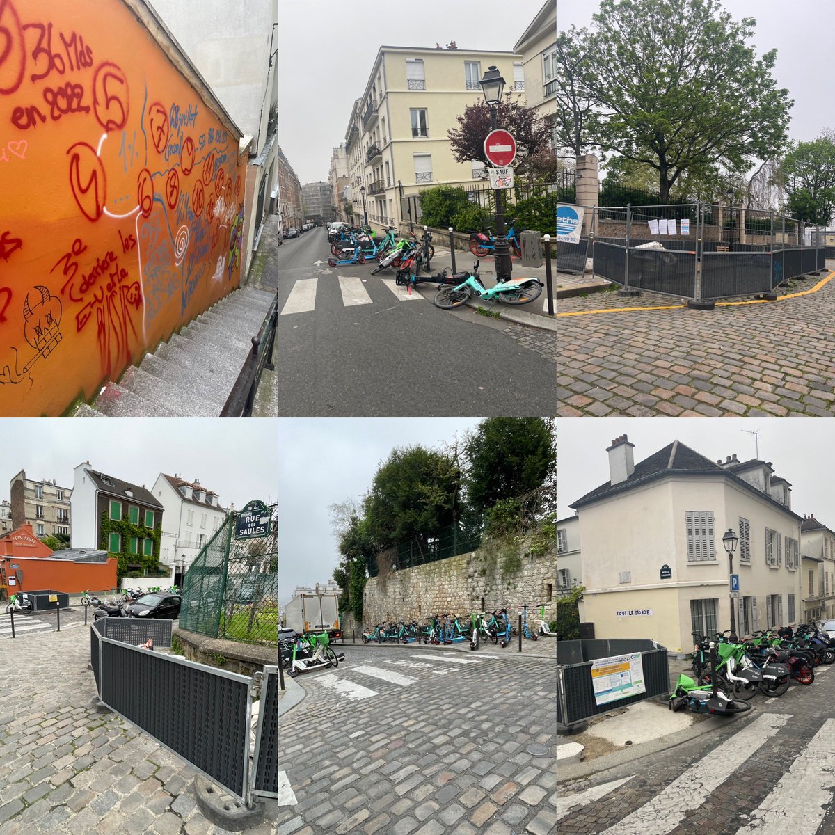 Dégradations non nettoyées, travaux non maîtrisés, prestataires (et utilisateurs) négligents. Comment #saccageparis défigure #montmartre quelle tristesse #paris18