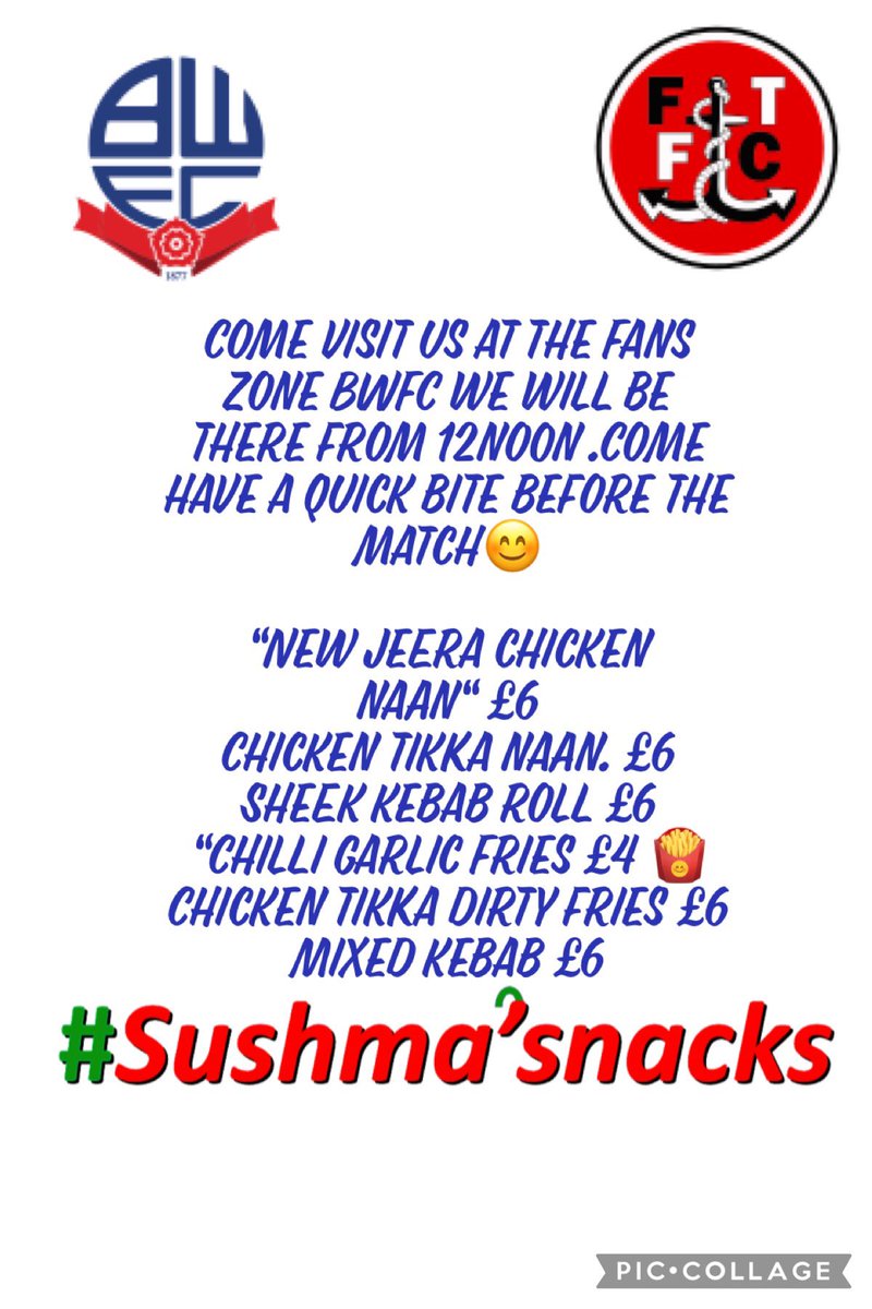 sushmasnacks's tweet photo. Last home game today ! Who’s coming ? See you all at 12 noon @OfficialBWFC Fans zone. @BWFCST @OfficialBWITC #comyw #BWFC https://t.co/USLcj9ylCh