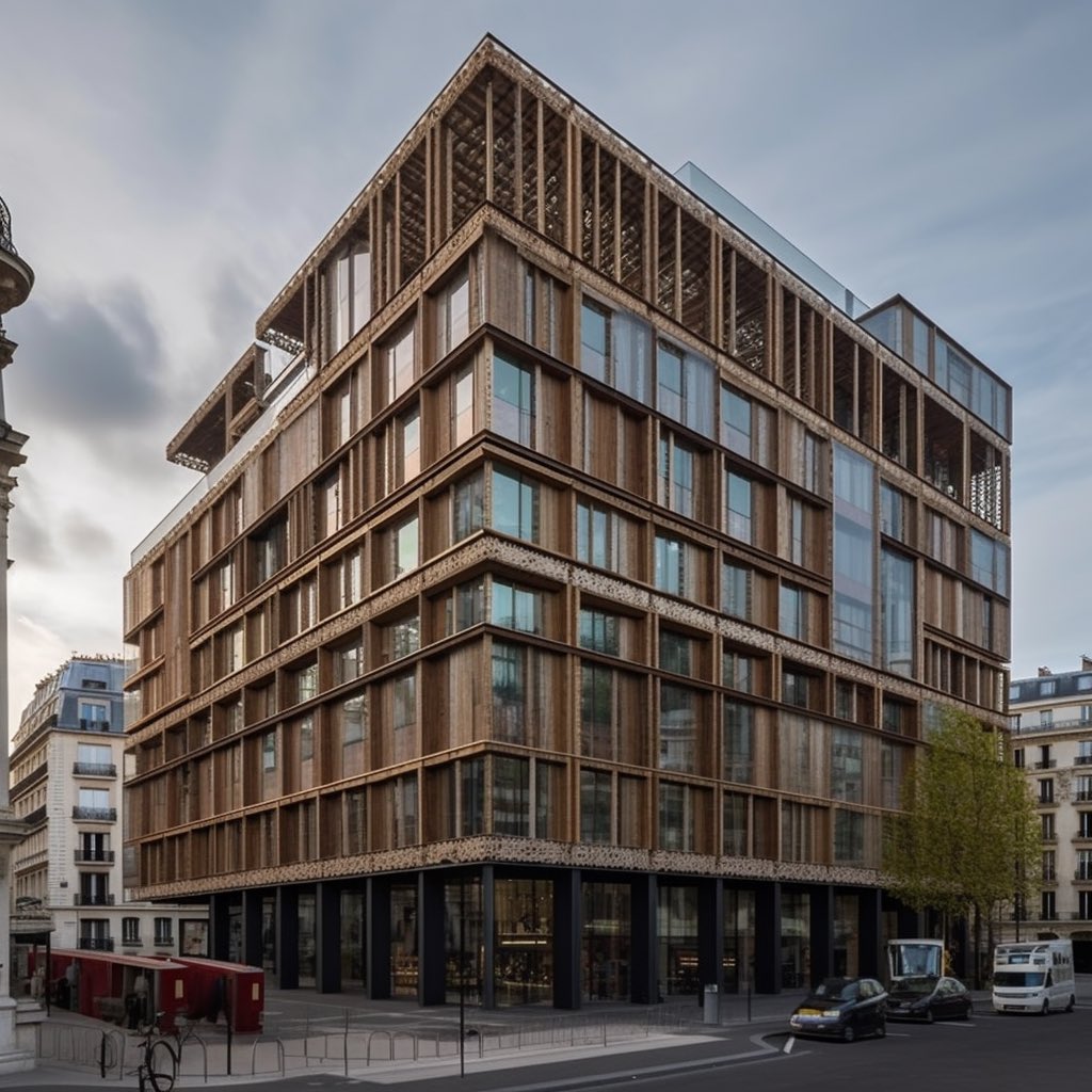 Meta_Architect's tweet image. Mass Timber commercial buildings using Midjourney v5

No edits