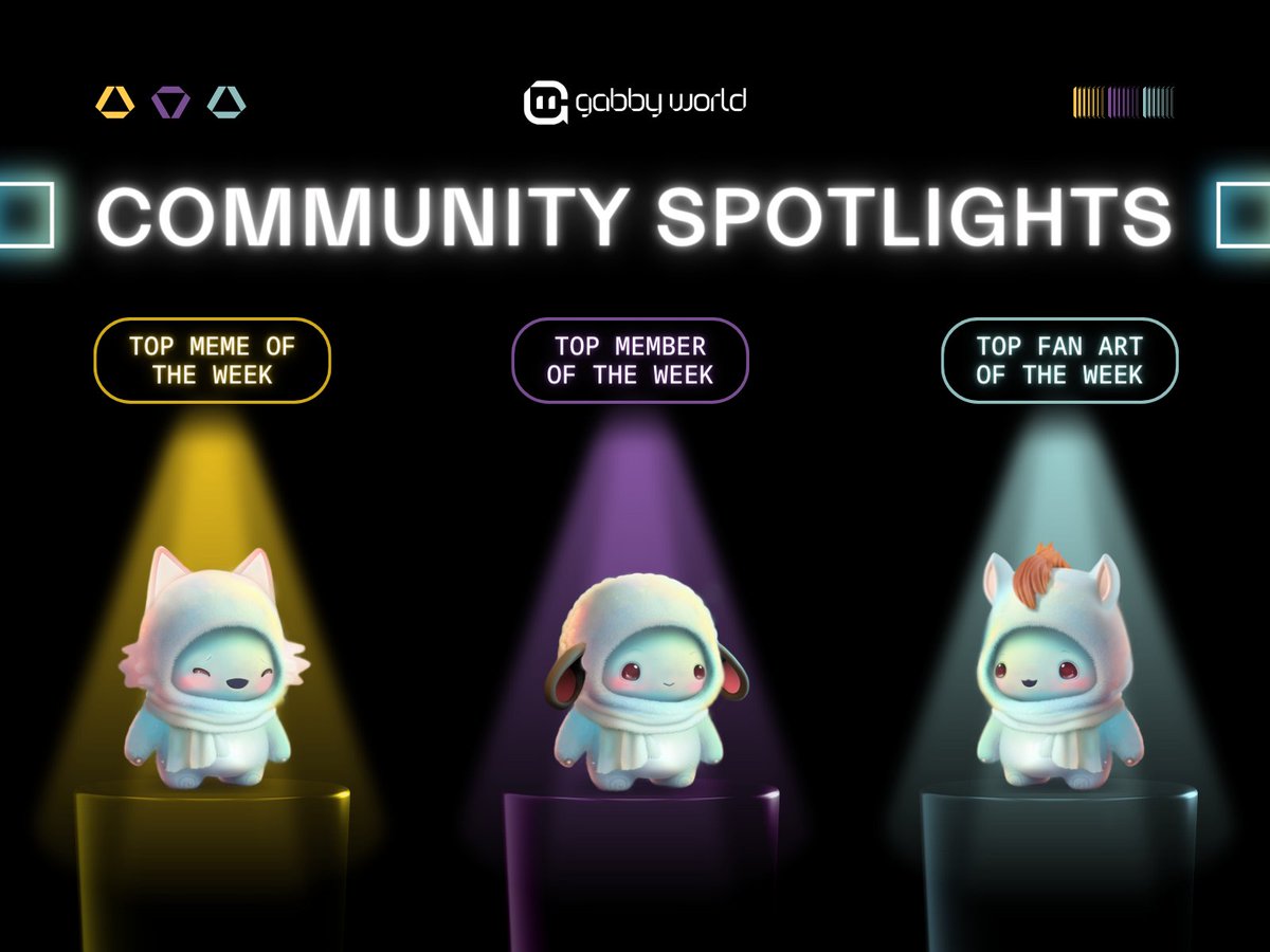 gabby_world_'s tweet photo. ✨ Community Spotlights ✨

We are thrilled to introduce our community spotlight where we feature:

🌟 Top Meme of the Week
🌟 Top Fan Art of the Week
🌟 Top Member of the Week

Join our amazing community now! https://t.co/UUTnAd5pTn 
#AIGC #web3 #GabbyWorld https://t.co/zpIutm6tlw