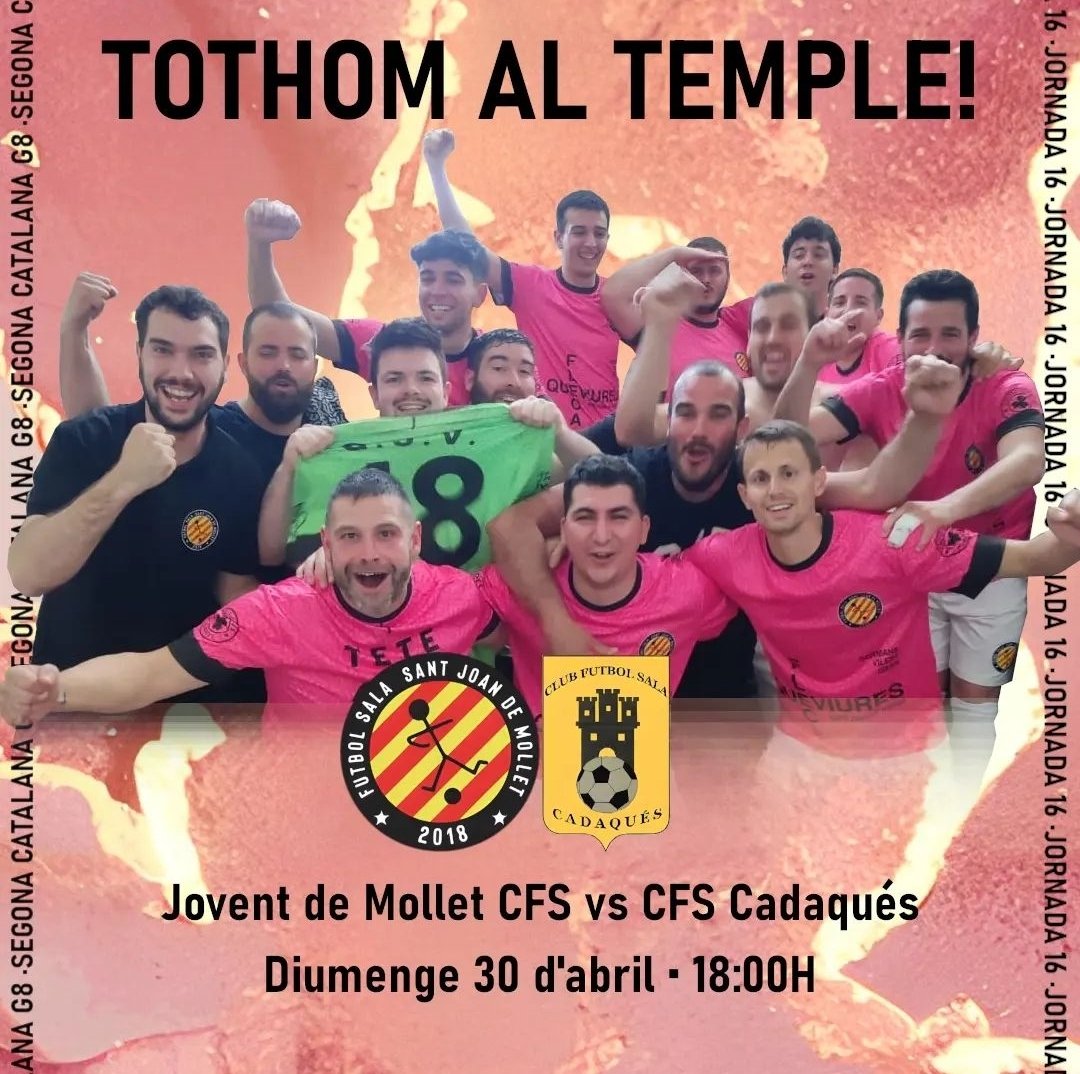 FSJoventMolletB's tweet photo. Un dia de partit... Bé, és DEMÀ però estem tan nerviosos que us volíem avisar amb temps.🔥

Demà a la tarda, a partir de les 18h, juguem al pavelló de Mollet contra el Cadaqués per guanyar la lliga.

Si aconseguim la victòria ens proclamarem campions. Us hi esperem! 🍻🍻 https://t.co/prfLi1WR6I