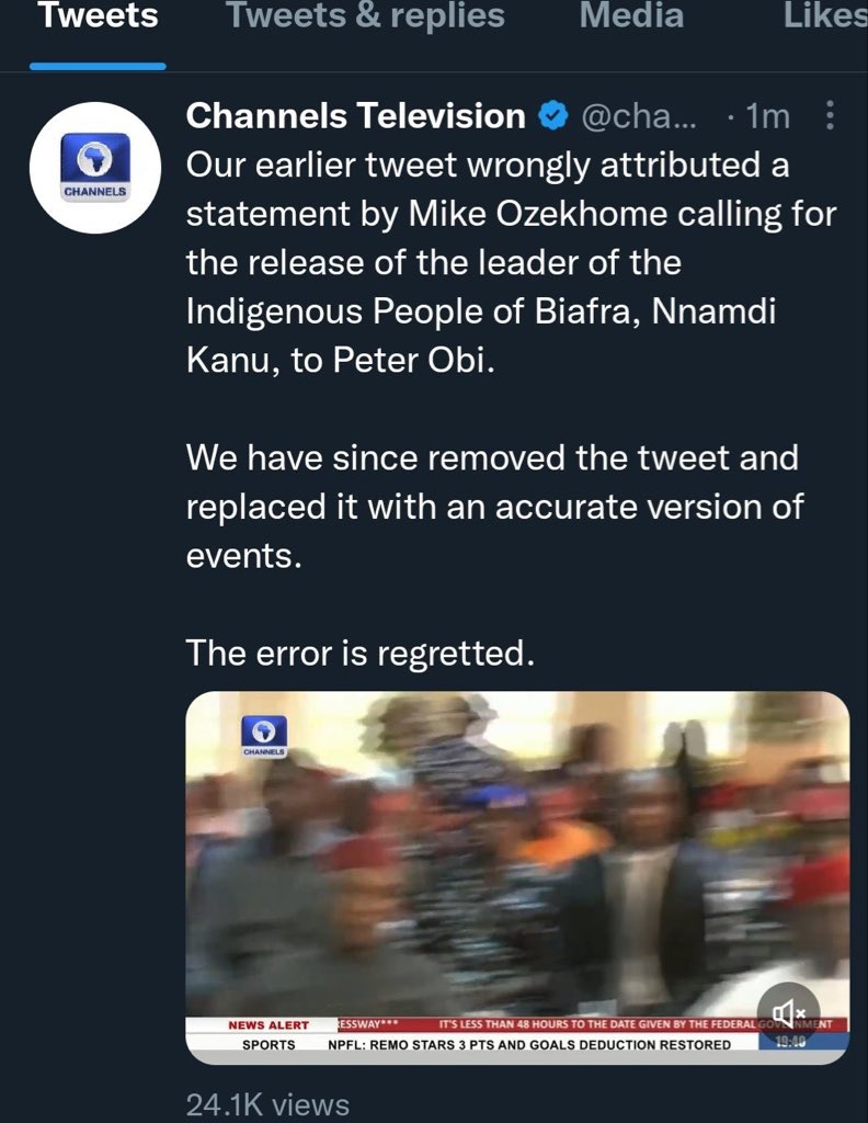 You can only try but you can't continue to disguise @channelstv You're a tool for the APC. WE KNOW YOUR WORKS. Modafackers working for the oppressors. Tufiakwa!