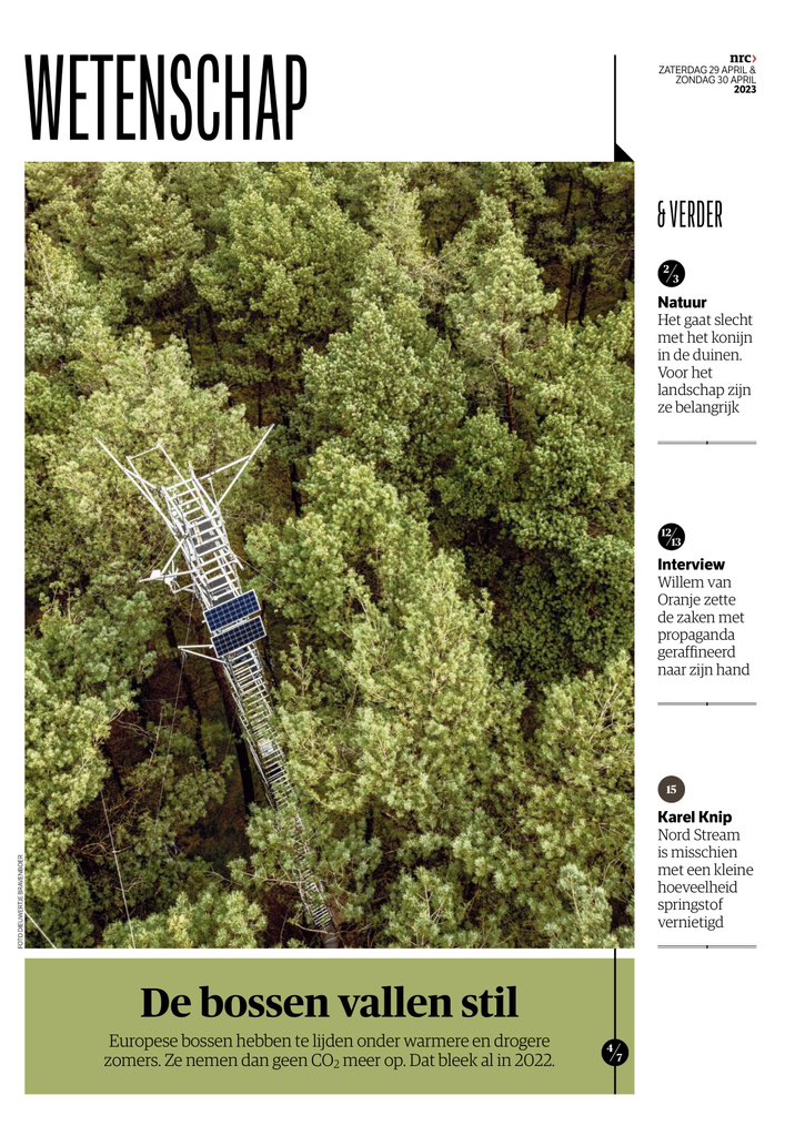 Vandaag in <a href="/nrc/">NRC</a>. Mijn verhaal over stilgevallen Europese bossen die steeds minder CO2 opnemen en opslaan door toenemende droogte en hogere zomertemperaturen. En wat daar aan te doen is! nrc.nl/nieuws/2023/04…