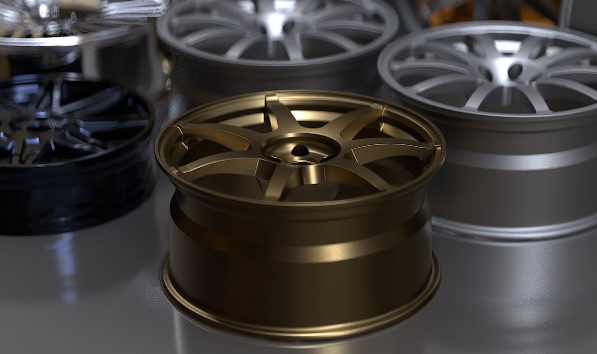 「今日のホイールは7本スポークの気分で  #plasticity3d   カーモデ」|3D人-3dnchu- CG情報ブログのイラスト