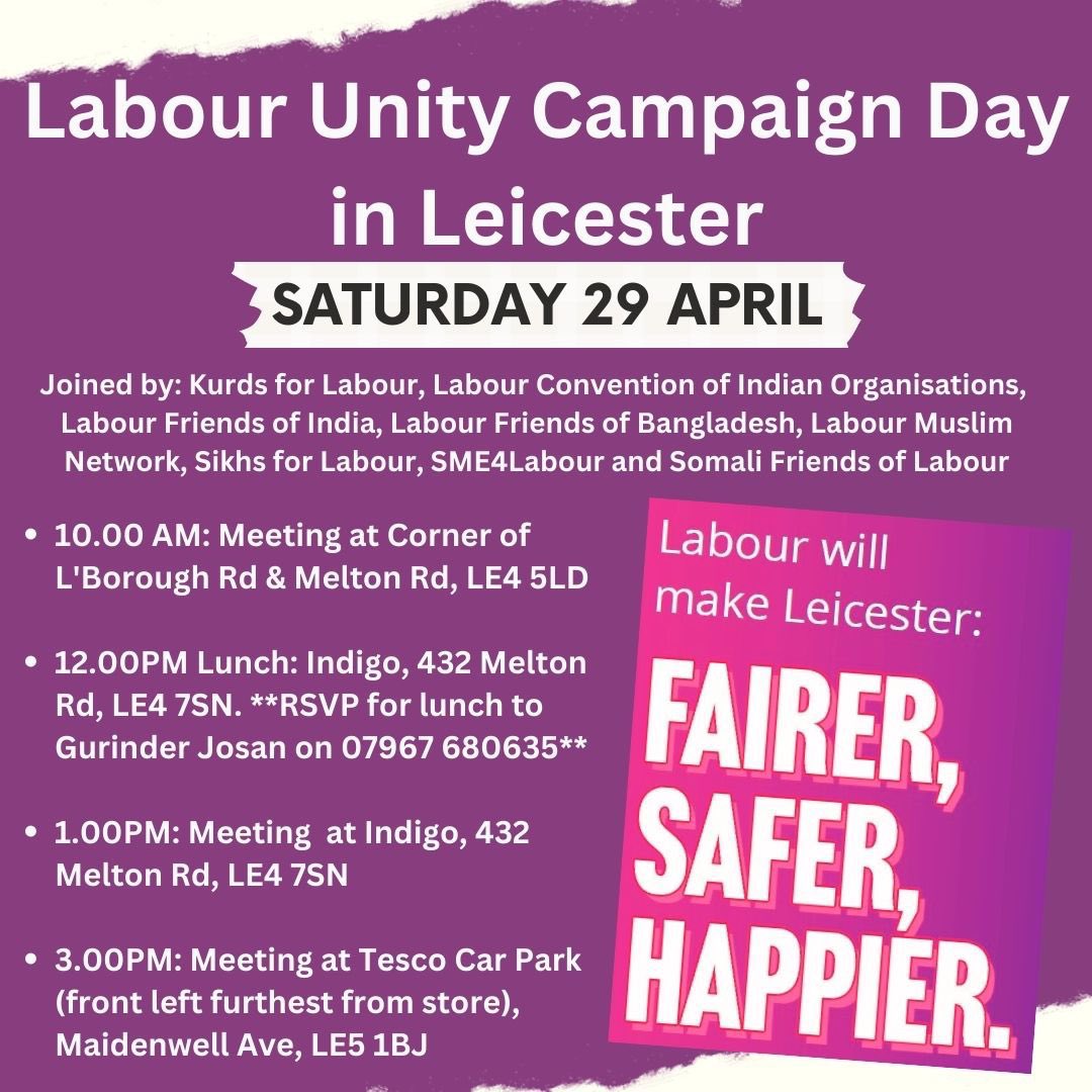 Early start to fit in 3 Leicester campaign sessions - love how our Labour family is coming together to help our excellent Leicester Labour candidates 🫶🏾🌹 From Belgrave to Hamilton, vote Labour for a fairer, safer & happier city 🙌🏾🌹