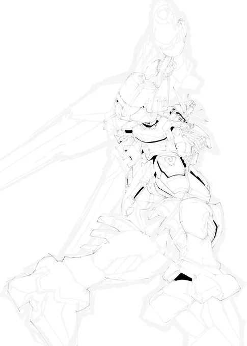 この時のF91ΞZ見てると細い線で描くの良いな、この感じでまた描きたいなと思った定期