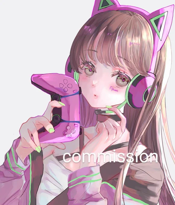 ご依頼ゲーム女子。 #イラスト #有償依頼