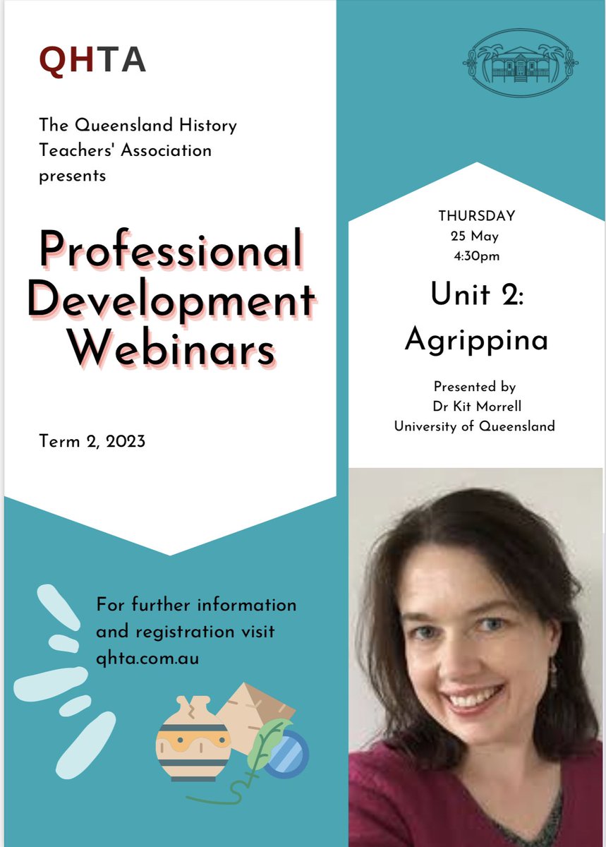 We are excited to announce our next QHTA webinar, ‘Agrippina’, presented by Dr Kit Morrell UQ). This webinar is part of our History Week (22-26 May) celebrations so there is no cost (that’s right! Free for all). 25 May

Free registration: qhta.com.au/professional-d…