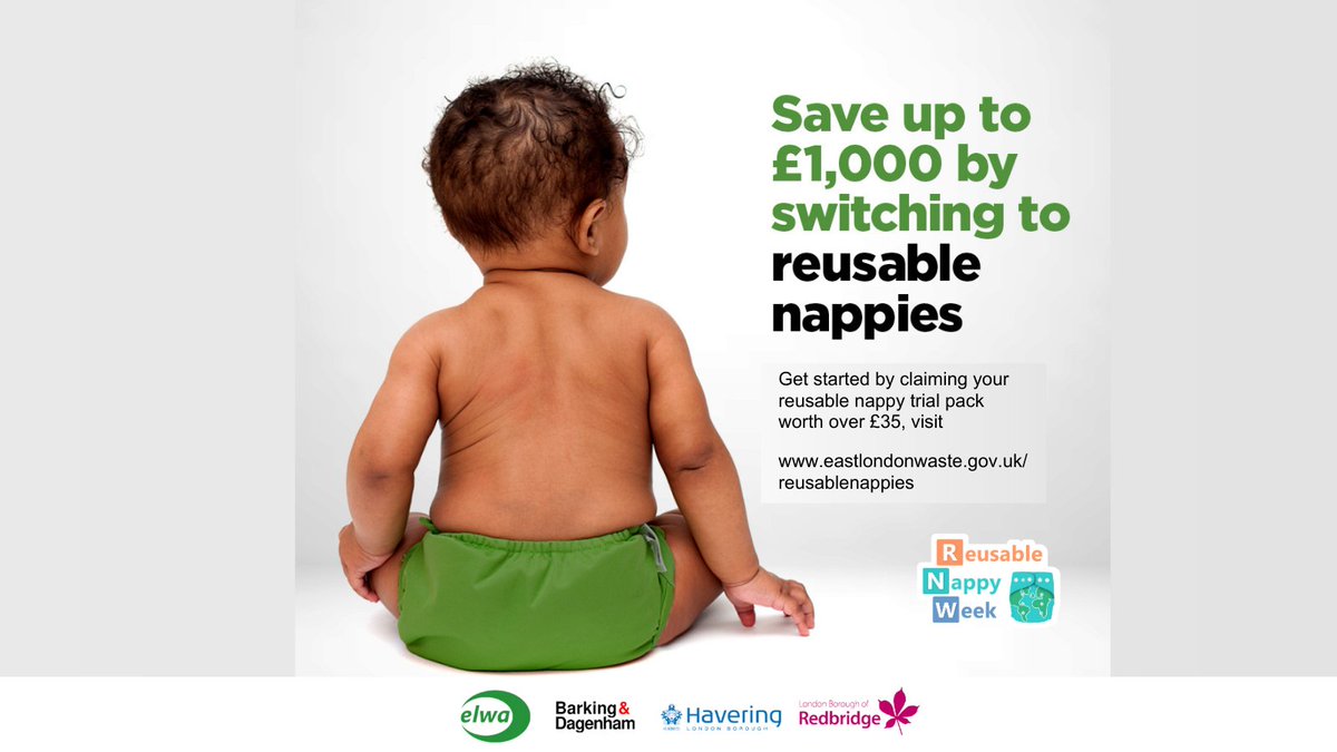 lbbdcouncil's tweet photo. It's #ReusableNappyWeek

If you have a little one, why not try our reusable nappy scheme for free?

💷switching to reusable nappies can save you over £800
🌍they're better for the environment
👶and kinder to your baby's skin

ℹ️  https://t.co/dNMRh1w7pf

#OneStepGreener 💚 https://t.co/2BEgBGQpGa