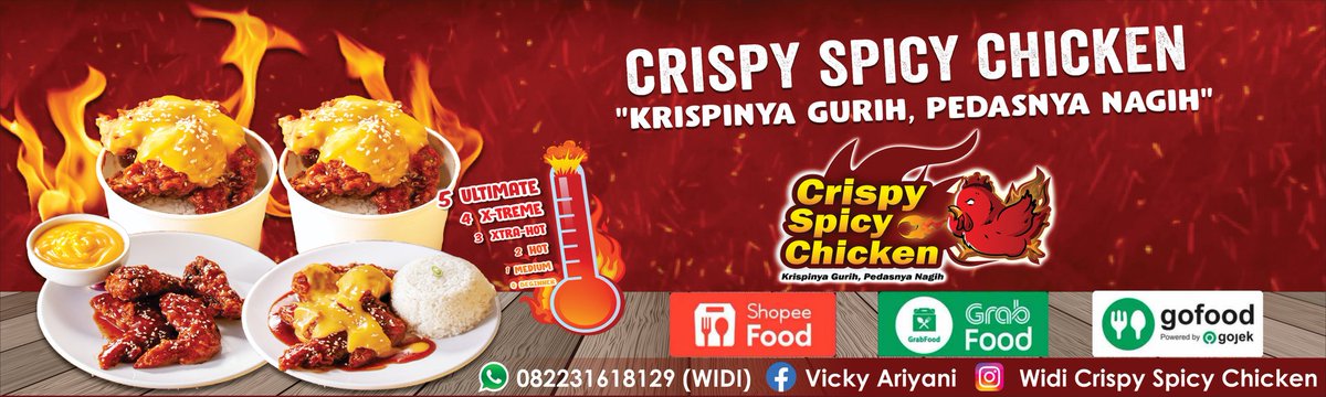 Widi_Sebastian's tweet photo. Widi crispy spicy chicken
  Ready
Bisa DO
Senin - minggu 
Buka jam 10 pagi - 12 malam
*Tutup lebih awal jika stock habis 🙏
Lok : sidomulyo batu
Minat : 082231618129
Shopee &amp; Grab, Gojek : Widi Crispy Spicy Chicken https://t.co/ItDRJmLMSL