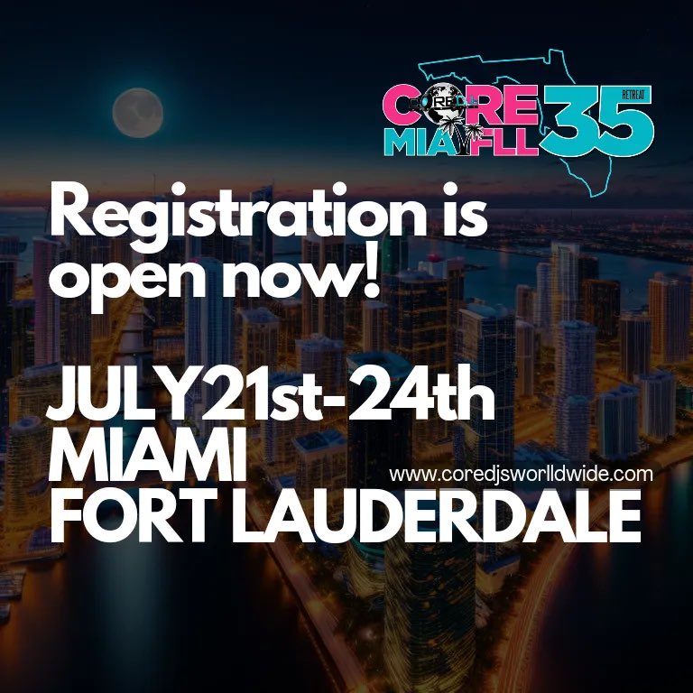 itsalldollars's tweet image. REGISTRATION for Core35 is OPEN NOW #CoreDJs #RollingLoudMiami #KonvictKulture @IAMTONYNEAL @OfficialCoreDJs