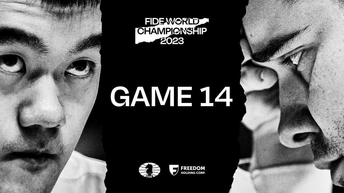 FIDE_chess's tweet photo. The final classical game of the FIDE World Championship match starts in one hour! #NepoDing

Will we have a decisive result and a new World Champion today, or will the match go to tiebreak? https://t.co/rtH7jW4HUH