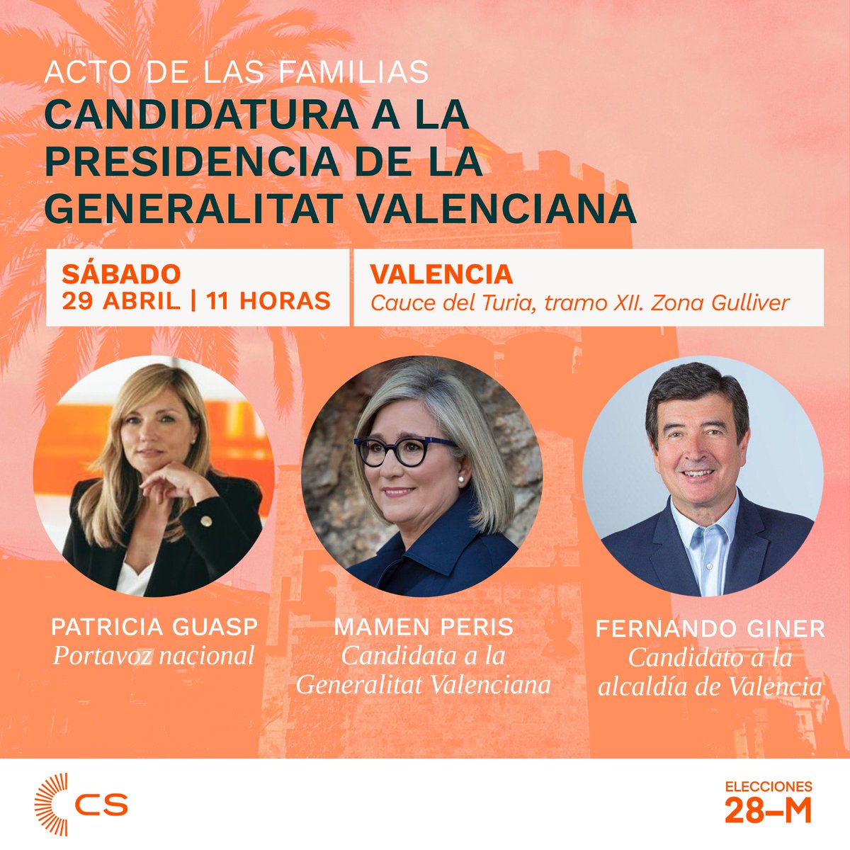 ¡Te esperamos!

😊 A partir de las 11 horas, en Valencia, en el cauce del Turia a la altura del Gulliver.

🎉🎈 Para toda la familia, con divertidas actividades para los más peques.

🍊 Y las intervenciones de <a href="/PatriciaGuaspB/">Patricia Guasp</a>, <a href="/mamen_peris/">Mamen Peris Navarro</a> y <a href="/Fginer/">Fernando Giner 🇪🇸</a>.