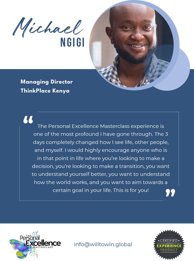 PE_Masterclass's tweet photo. The Personal Excellence Masterclass is one of the most profound I have gone through. The 3 days completely changed how I see life, other people, and myself. - Michael Ngigi
#personalexcellence #willtowin #peopledevelopment #masterclass https://t.co/CX5pHN0dDk