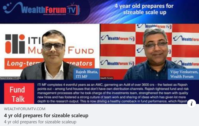 itimutualfund's tweet photo. Rajesh Bhatia, Chief Investment Officer, ITI Mutual Fund, in conversation with Wealth Forum on how we are aiming to significantly scale up in the next 5 years and emerge as a mainstream player in India's growing mutual fund industry. https://t.co/z4z2xWKe6g