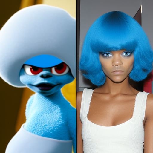 imaginesmthin's tweet photo. /imagine Rihanna is going to be smurfette

Unlike your artwork, literal prompt is cursed beyond comprehension.
#aiart #midjourney #midjourneyv5 https://t.co/S1JRBtmi5r