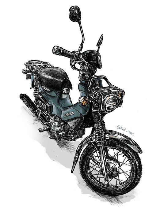 バイク来たのでその勢いで模写 きゃわいいいいい