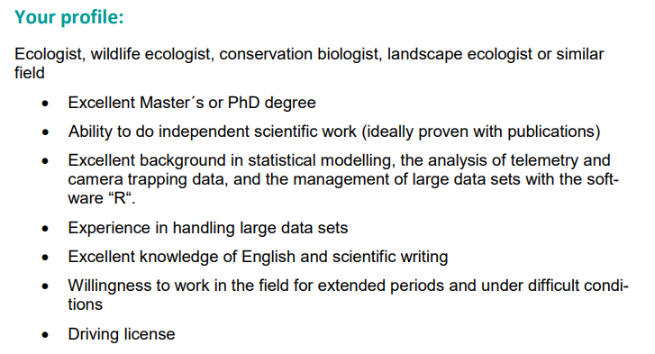 PHD/POSTDOC JOBS ALERT

✅ Wolves

✅ Germany's oldest national park

✅ A kick-ass team of researchers

You can message us your email address for a copy of the PDF. Please share!