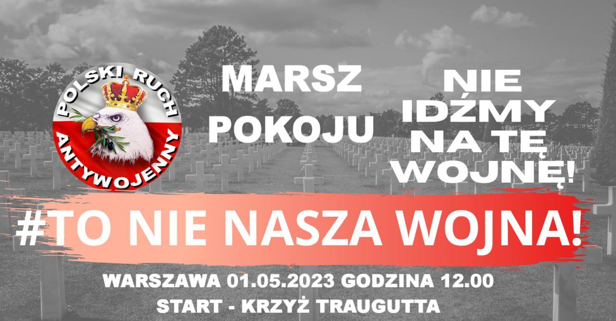 KrystianJachacy's tweet photo. ❗️Widzimy się #1maja w Warszawie! Każdy komu bliskie są interesy pracownicze i neutralność Polski powinien tam być. https://t.co/i5EFa28yxs