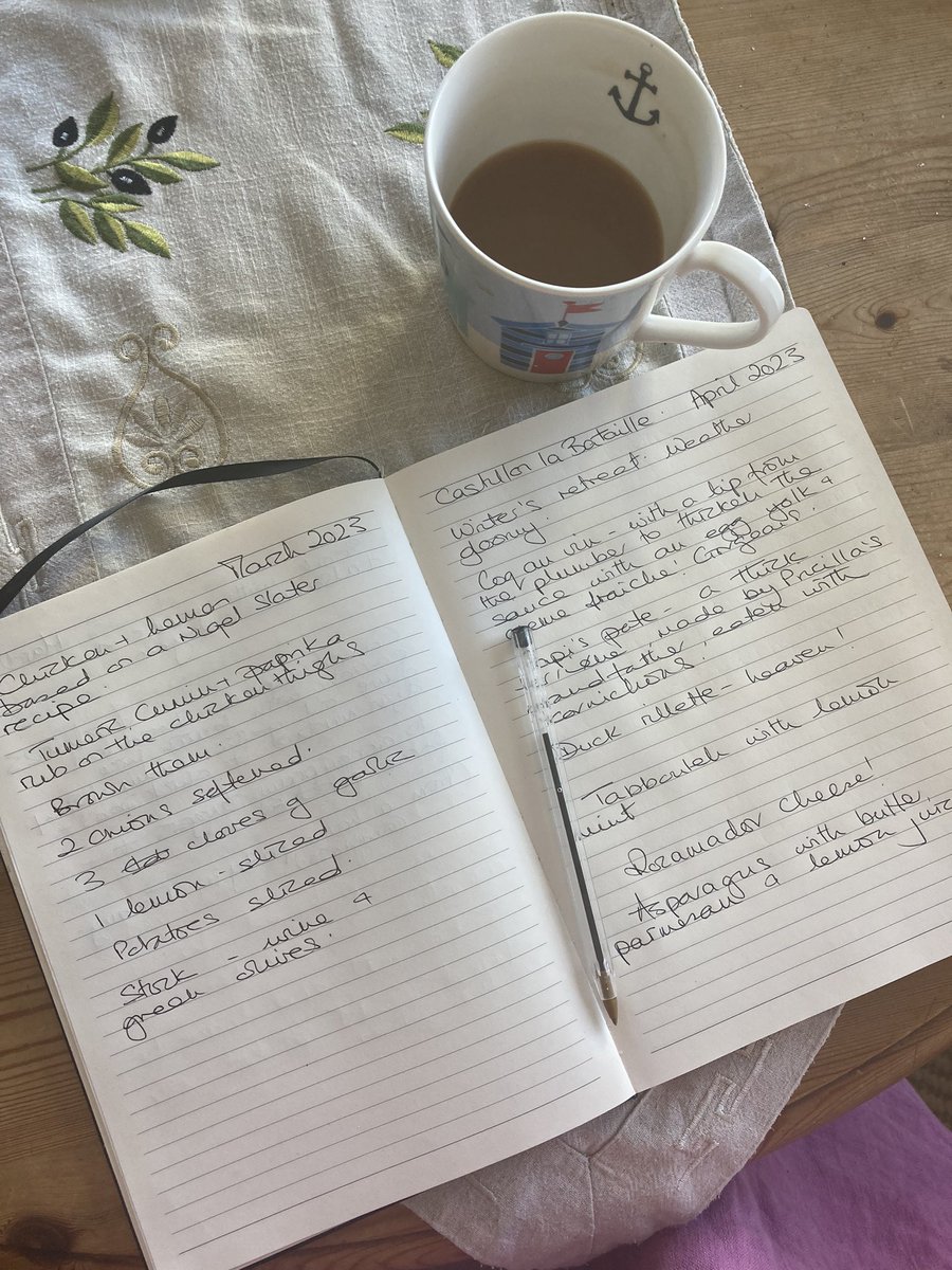 Filling in my food journal from #France #AprilWritingRetreat #Foodmemories