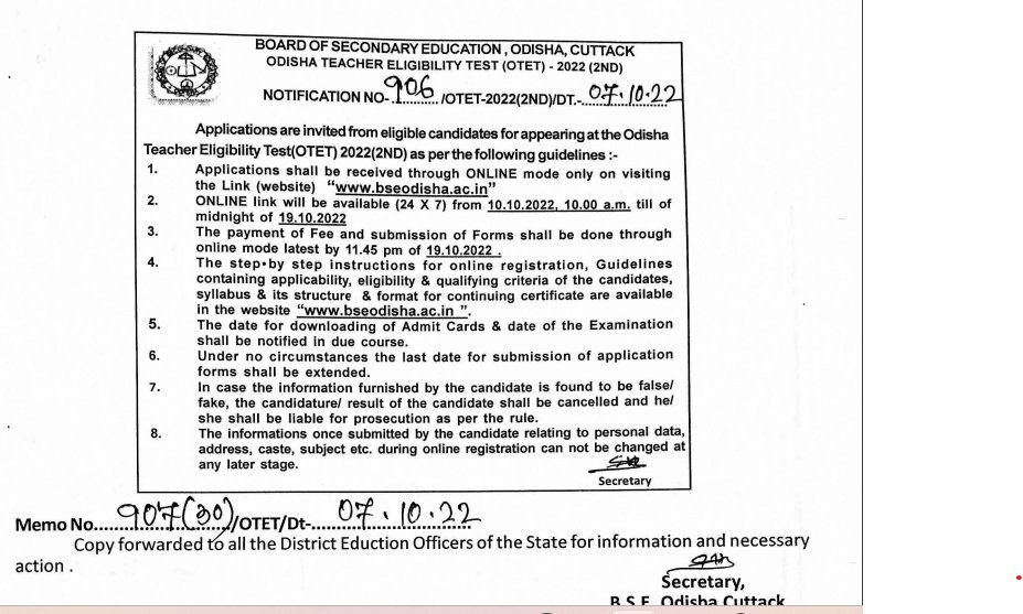 LaxmidharSir's tweet photo. Respective Sir @samirdash01 @PradeepJenaIAS @MoSarkar5T @CMO_Odisha It is a World Record By BSE Odisha For Not Conducting OTET Exam For the Past 8 months. Sir Please Look into this Matter &amp; help the Aspirants to Appear for the Exam in Time. https://t.co/qhCrsYJ4c5