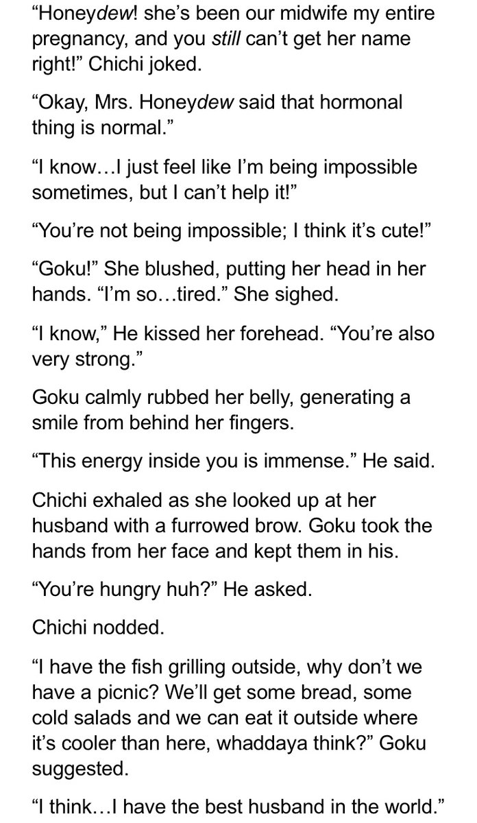 StardustHB's tweet photo. #GoChiSpringFling Day 2/3 Prompt - Picnic/Babies
“So That’s Where He Was”
https://t.co/N60hNMK0n6
A lil fic about where Goku was when Gohan was being born since he wasn’t there according to the Super Manga 🤦♀️
Snippet below!
#Goku #Chichi #Gochi #fanfiction
@Sonfamilyweek https://t.co/6ozslMc7EY