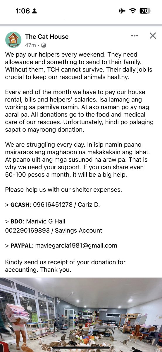 Pasingit po! I’m supporting an animal rescue org based in Cavite and would like to invite you to do the same. Maganda yung advocacy nila and they really have a heart for animals. It doesn’t have to be a big amount. Yung mga extra extra Lang. Para Lang makatulong. 🤗 Salamat!!