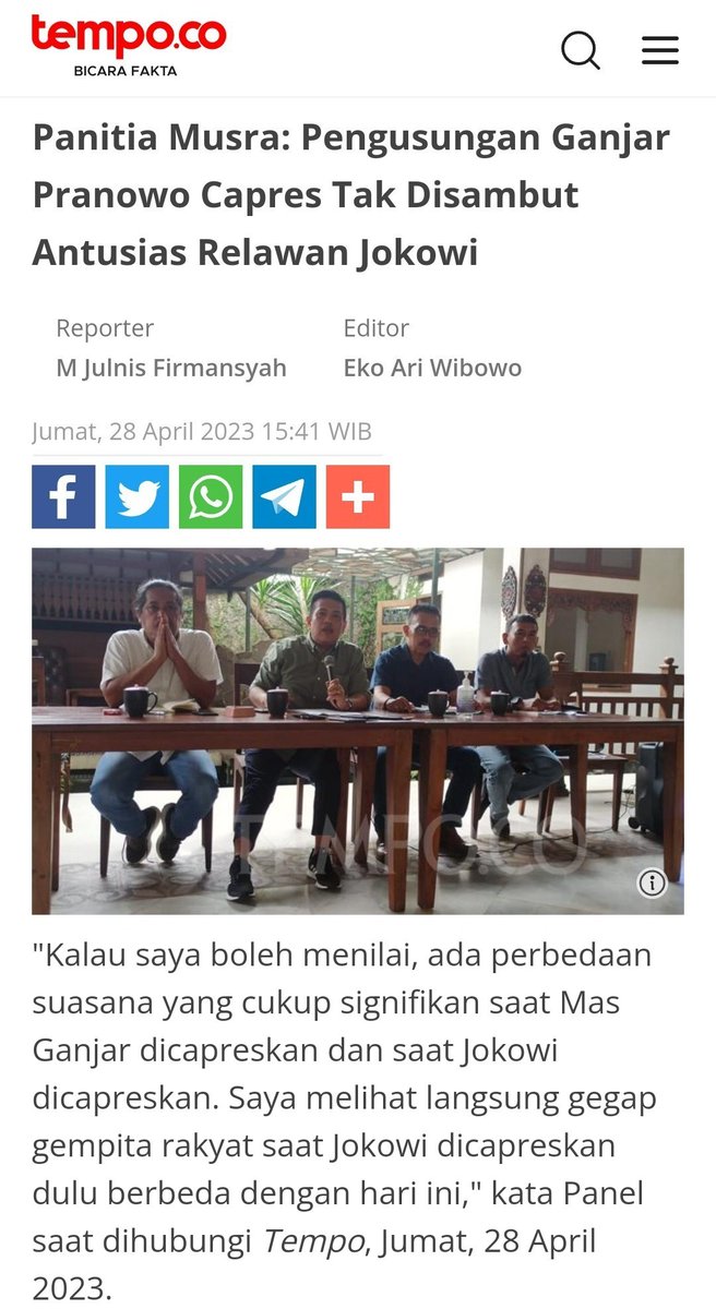 Tak Disambut‼️
Why lur...?

Nostalgia titek yah...
Jelang pilpres 2014... Style 'blusukan' pak Jkw... Mempesona masyarakat... Ciri khasny gak isok di copy paste sosok lain... Catet. 

Ndek tv lek uwis onok acara Jkw... Waw 'jokowi rek'... Ada kewajiban untuk nontok.