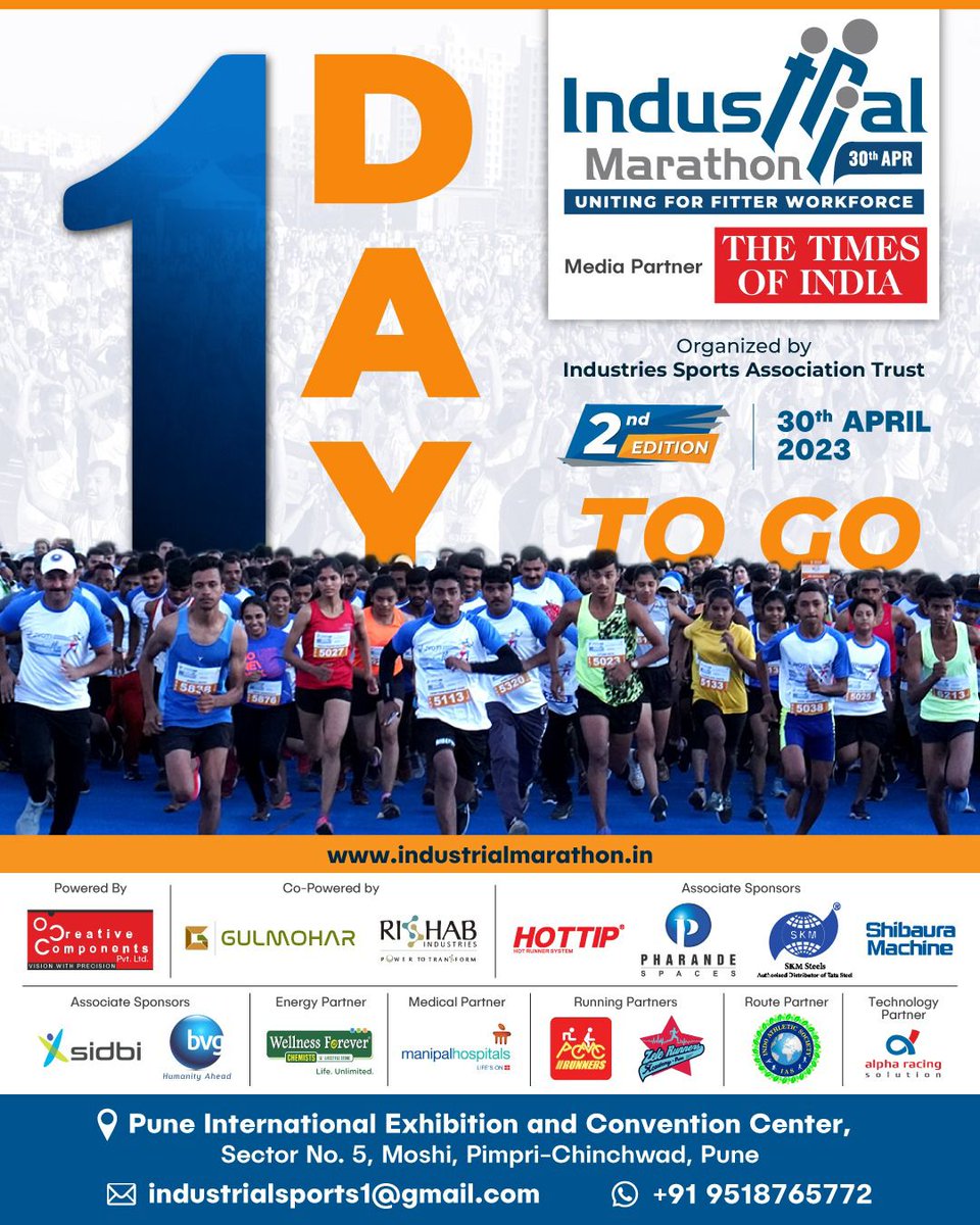 BVG_India's tweet photo. BVG India is proud to be a part of the industrial marathon on 30th April, where we will run for a cause - to promote a fitter workforce. A healthy employee is a happy employee, and a happy employee is a productive one.
#industrialmarathon2023 #ProudAssociation https://t.co/MMGBwJNxNT