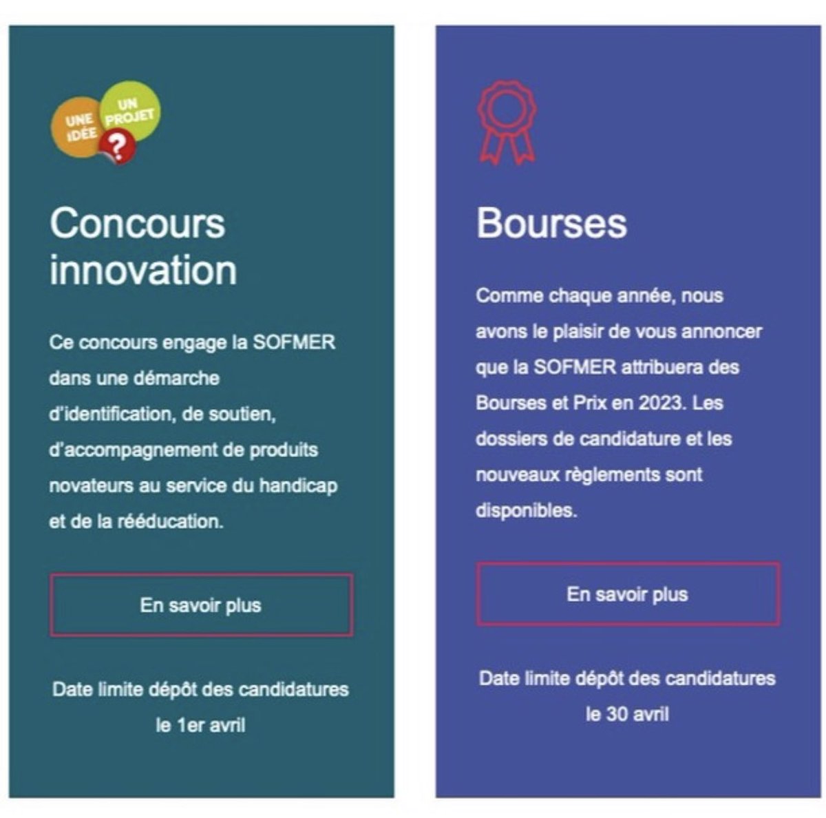 SOFMER (@sofmerofficiel) on Twitter photo DERNIER RAPPEL - ÉTUDIANTS : il ne vous reste que 2j pour candidater sur les bourses SOFMER. Plus d’infos sur la page Bourses & prix de notre site web ! 
Bon week-end à rallonge à tous 😊 DERNIER RAPPEL - ÉTUDIANTS : il ne vous reste que 2j pour candidater sur les bourses SOFMER. Plus d’infos sur la page Bourses & prix de notre site web ! 
Bon week-end à rallonge à tous 😊