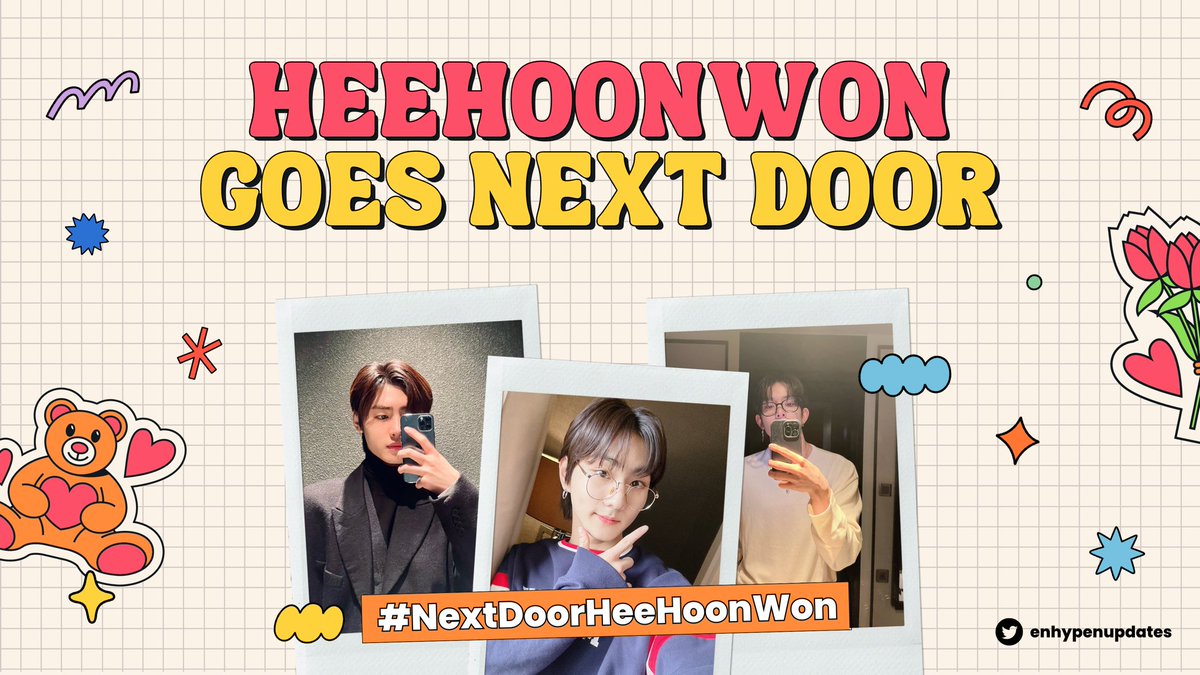 enhypenupdates's tweet photo. ENGENEs! Jungwon, Heeseung, and Sunghoon’s “The K-Star Next Door 3” episode will be out in 30 minutes! Use the tags below as we anticipate their guesting. 🥳

🔒 1,000 Replies & RTs
🔗 https://t.co/s65JmaLpO8

HEEHOONWON GOES NEXT DOOR
#NextDoorHeeHoonWon #HEESEUNG #SUNGHOON #JUNGWON @ENHYPEN_members @ENHYPEN