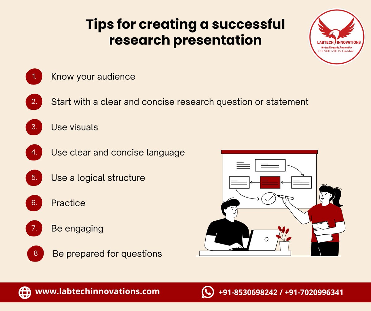labtechinnova's tweet image. Are you nervous about your next research presentation? Check out these tips to help you make it a success! #researchpresentation #presentationdesign #publicspeakingtips #presentationtips #Powerpointtips #keynotespeaker #presentation #research #viralpost #tips