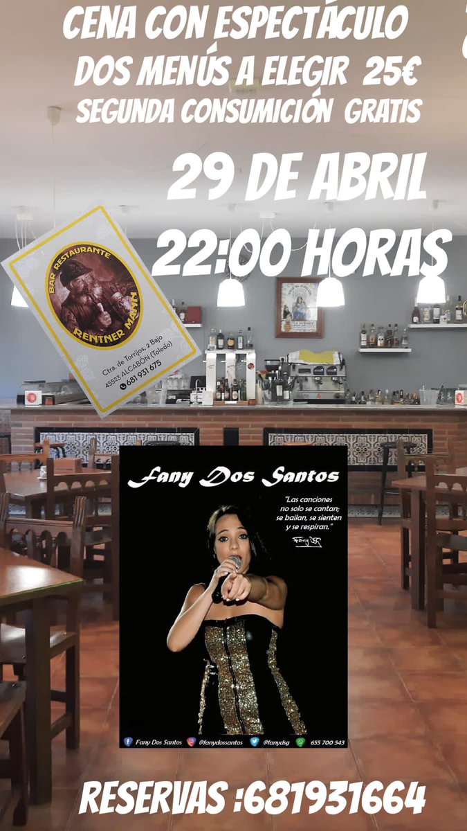 fanydsg's tweet photo. Esta noche os esperamos para bailar y pasarlo bien en RENTNER MANN. No podéis faltar!!! 🎤💃🏻🥰 #alcabon #toledo #vozendirecto #baile https://t.co/A8qyKc3EZA