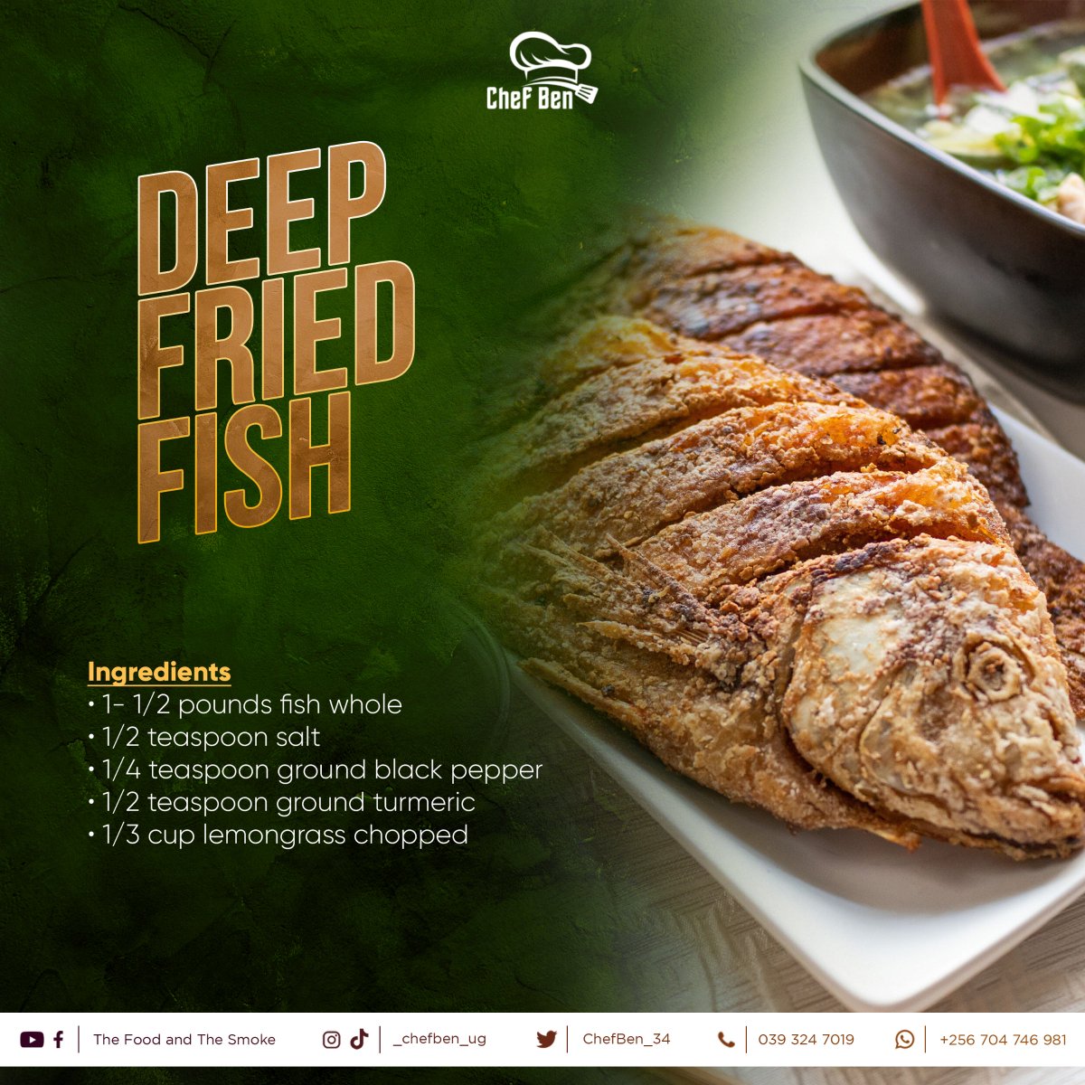 ChefBen_34's tweet photo. Deep fried fish is tasty, follow the procedure with the listed ingredients to prepare one at home and thank me later
#chefben#thefoodandthesmoke#foodblog#cookingtime#foodie#fish #foodporn#foodie #food #yum #yummy #delicious #chickensatay #yummyfood#t #deepfriedfish https://t.co/zVu5TdtB1Y