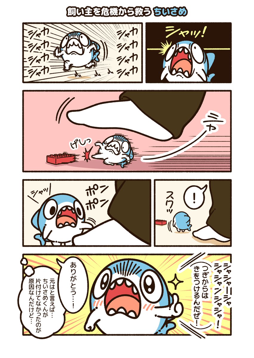 飼い主のピンチに、“第六感”が働いたみたい！ ブロックを踏んだ時の痛  