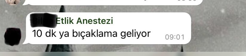 Nöbet sabahına kahvaltı organizasyonu yapmışızdır:
O sırada kıdemlinin attığı mesaj
