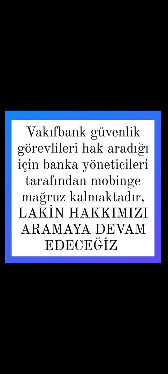 sarus_1's tweet photo. @RTErdogan Reis üç kamu bankasından ziraat bankası ve halk bankası güvenlik görevlileri kadro aldı lakin Vakıfbank güvenlik görevlileri kadro dışı bırakıldı soru şu neden? https://t.co/b8sysDiTaU