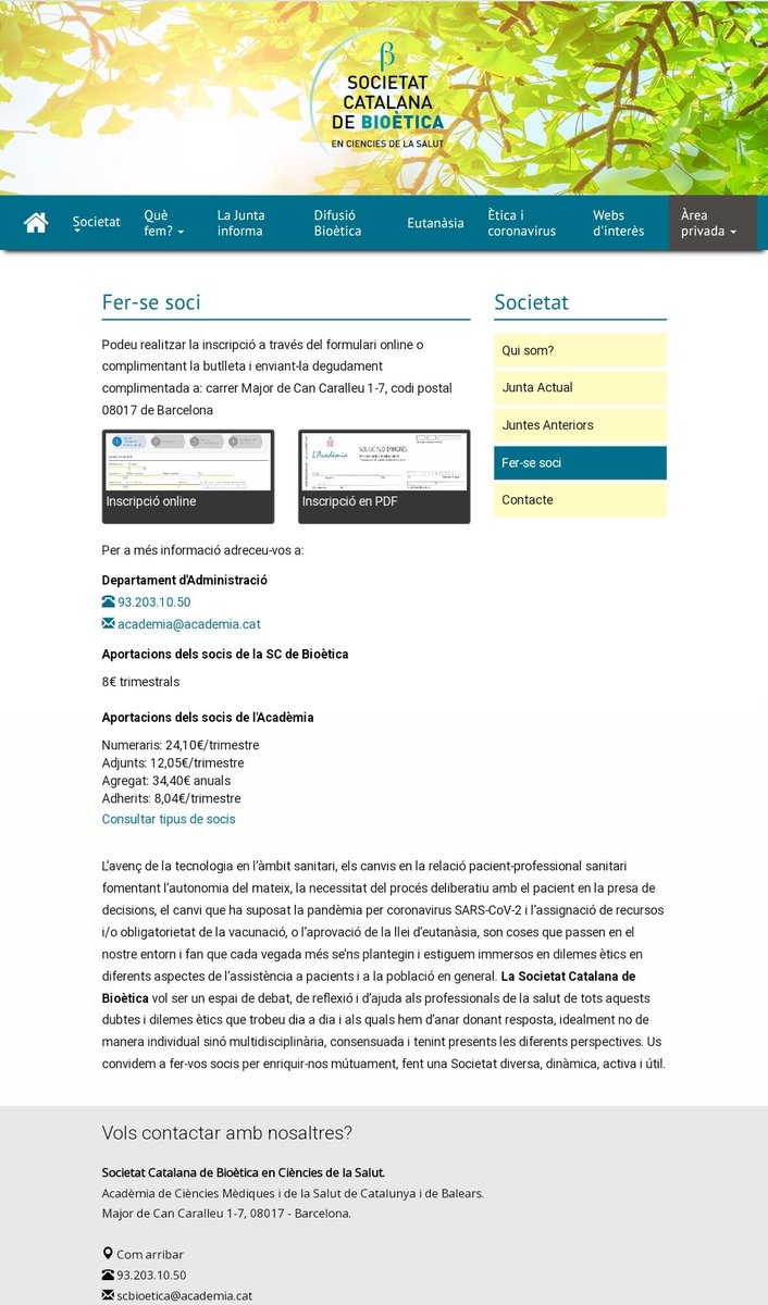 SCBioetica's tweet photo. ℹ️👤#VolsFerTeSoci de la @SCBioetica #SocietatCatalanaBioètica❓️
Per només 8️⃣€ #Trimestrals!
✅️ Àrea privada #XarxaCEAsDeCatalunya: Bústia electrònica + Biblioteca
✅️🆓️ #JornadaCEAsDeCatalunya
✅️ Enllaç als #DimartsDeBioètica
I molt +‼️
🔗: https://t.co/qo8ZibMbKU https://t.co/oBmaNUqIUh