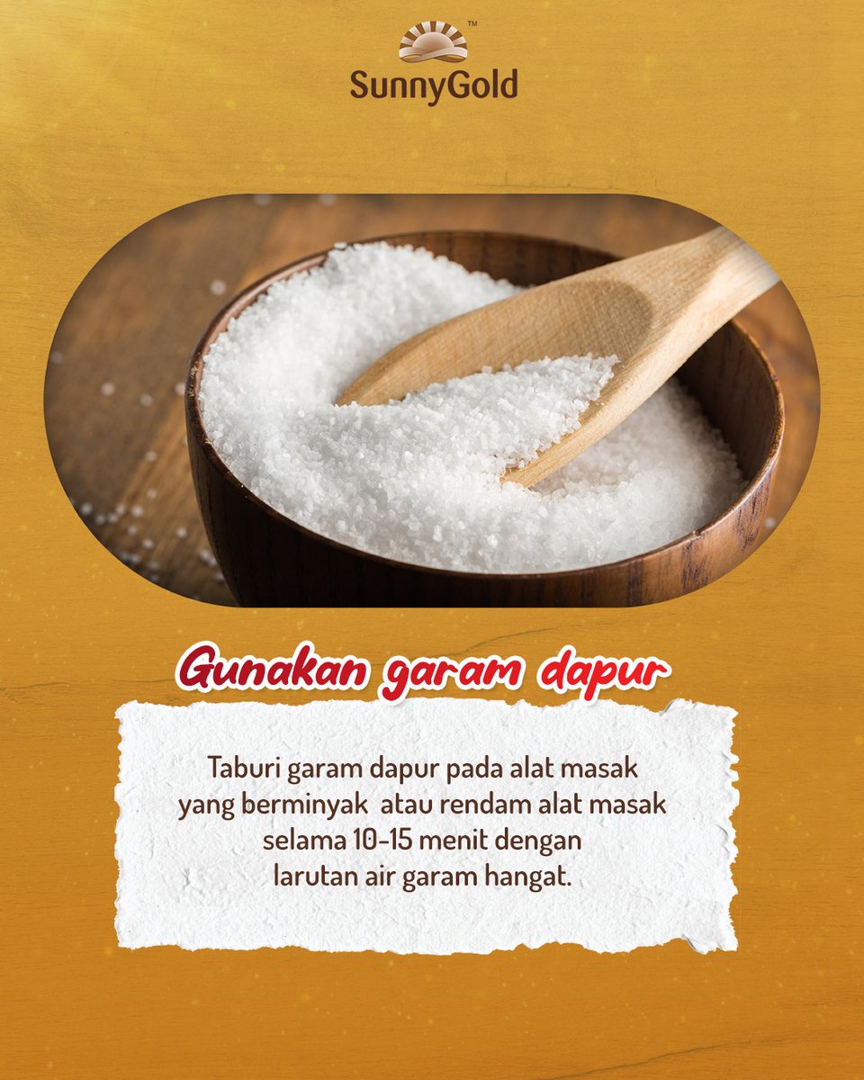 SunnyGoldID's tweet photo. Menghilangkan noda minyak pada alat masak bisa dilakukan dengan mudah pakai bahan-bahan yang ada di dapur lho!
Yuk! Simak tipsnya berikut😉
#SunnyGold #NuggetPop #LetupanRenyah #BubbleCrumbs #ExtraJuicyLessOily #GoldenTaste #GoldenQuality #GoldenChoice #GoldenMoment https://t.co/iE0kxFHW3c