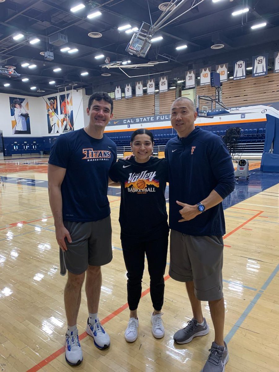 The GOAT is back in Titan gym! Blessed to catch up with <a href="/FullertonWBB/">Titans Women’s Basketball</a> alum and 2019-20 Big West POY <a href="/PerezRaina/">Raina Perez</a>!  Was so impressed to hear her stories, accomplishments and adventures the last 3 years! 🙌🏼 Once a Titan, always a Titan! 💙🧡 #TitanOhana