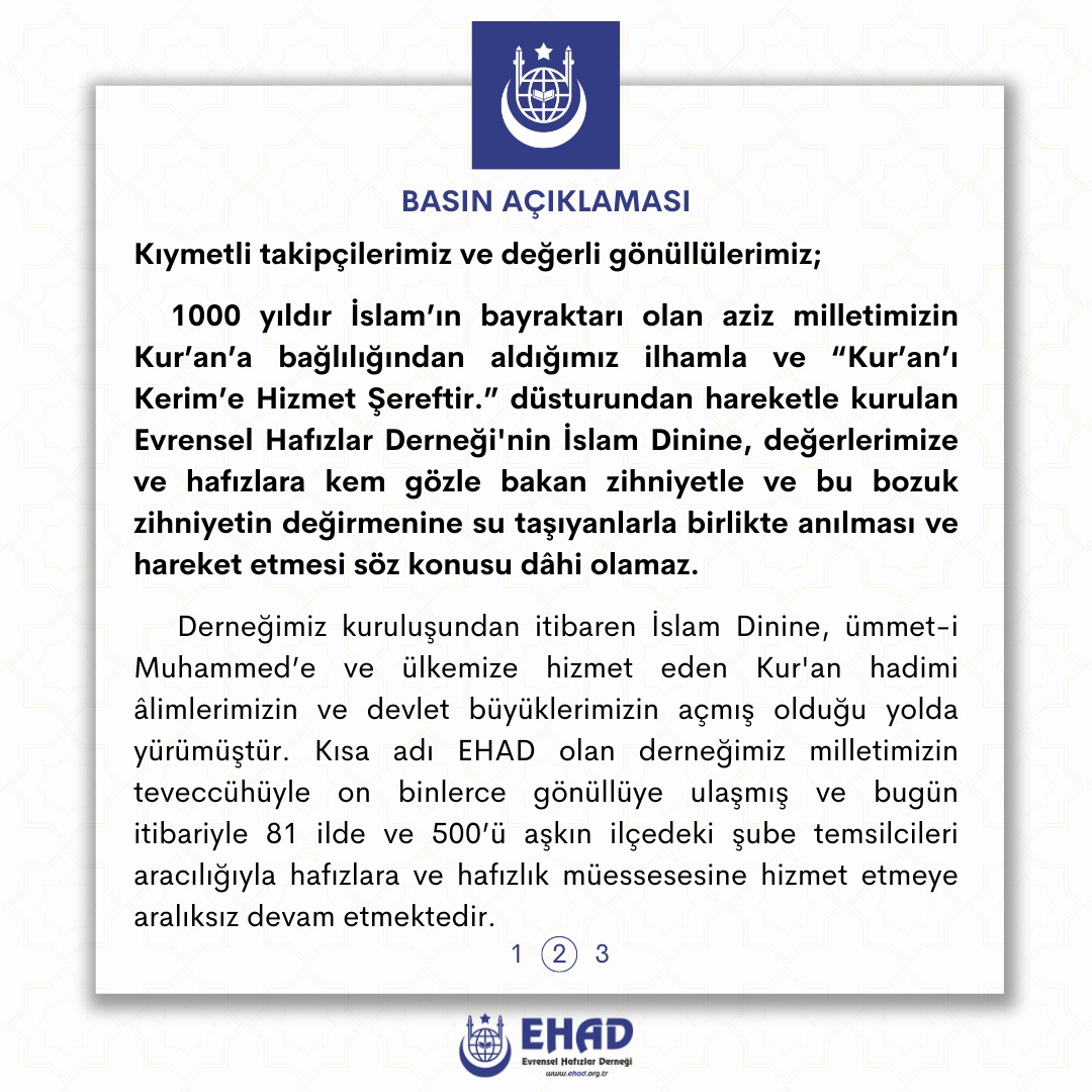 EhadEskisehir's tweet photo. SAYGIYLA DUYURULUR
Bazı sosyal medya hesaplarından derneğimizi zan altında bırakacak siyasi paylaşımlar yapıldığını üzülerek öğrenmiş bulunmaktayız. Derneğimiz; Milli İrade, Eğitime destek ve TGSP haricinde herhangi bir platformun, sendikanın veya siyasi partinin paydaşı değildir https://t.co/4tvAeyg6sX