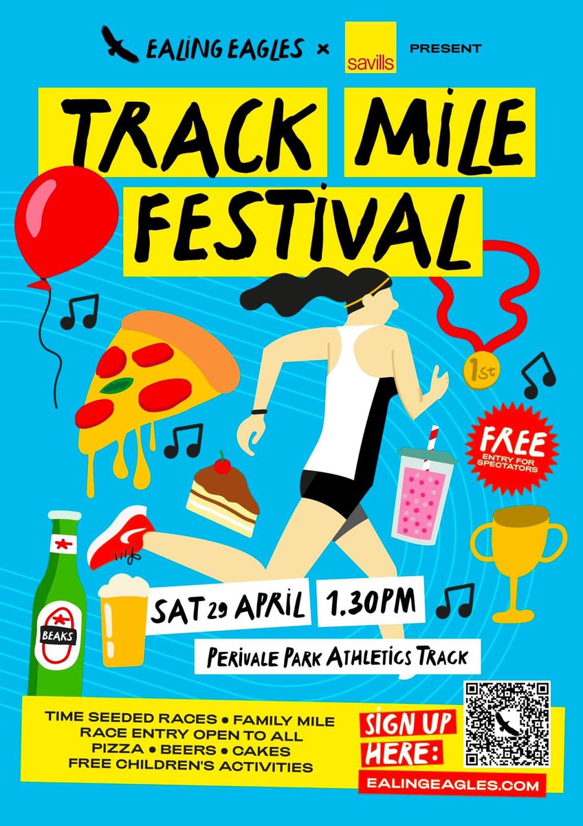 Who’s excited about today’s Ealing Eagles x @Savills Track Mile Festival today? Head down to Perivale track for 1:30pm! Good luck to everyone taking part and also helping out! 🦅🦅