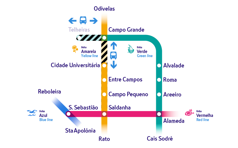 metro_lisboa's tweet photo. ⚠ De 2 de maio a 7 de julho, a circulação de comboios na linha Verde e Amarela será efetuada por troços devido a trabalhos na via-férrea. 🚧
👉 Saiba mais aqui https://t.co/oFPhH4u4ts 
#MetroLisboa https://t.co/6FMmOf5Lrb