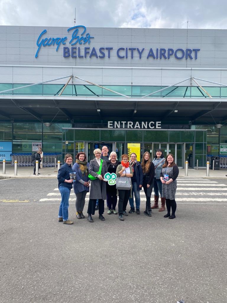 FionaUre's tweet photo. Great to welcome German media from Frankfurt off ⁦@Lufthansa_DE⁩ flight to ⁦⁦Belfast ⁦@NITouristBoard⁩ ⁦@TourismIreland⁩ ⁦@BELFASTCITY_AIR⁩ ⁦@VisitBelfastOrg⁩ to sample great hospitality ⁦@tasteandtour⁩ ⁦@msbbelfast⁩ https://t.co/gZMtu3JINr
