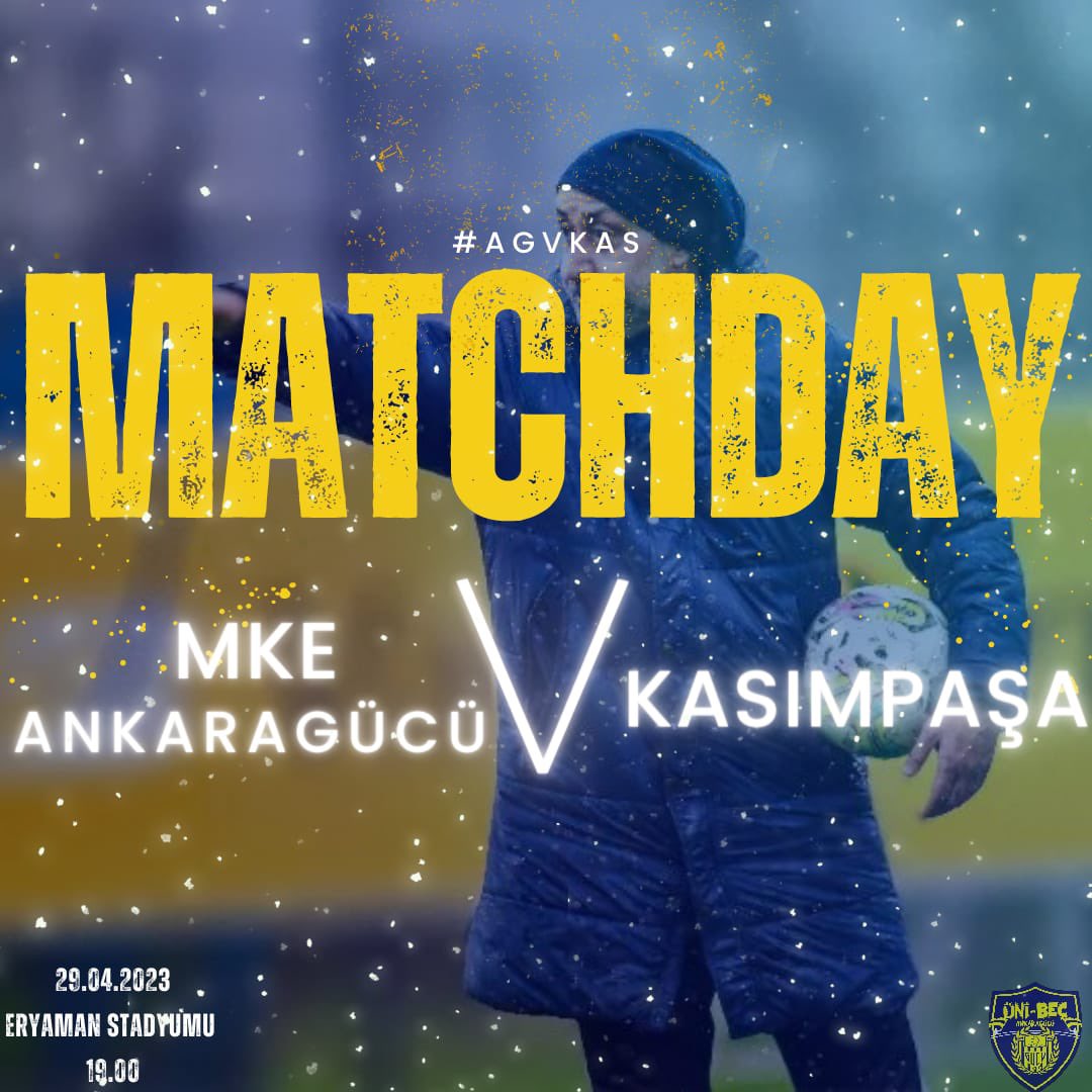 𝐌𝐀𝐂̧ 𝐆𝐔̈𝐍𝐔̈ | 𝐌𝐀𝐓𝐂𝐇 𝐃𝐀𝐘

🏆 Spor Toto Süper Lig 32.Hafta
🆚 MKE Ankaragücü'müz - Kasımpaşa
🏟 Eryaman Stadyum'u
📆 29.04.2023
⏱ 19.00
📲 #AGvKSP