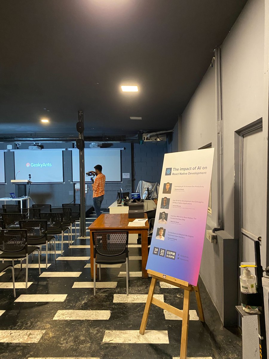 geekyants's tweet photo. We're all set for our AI & React Native meetup and can't wait to see you all there.
Are you ready?
#AIxReactNative #GeekyAntsMeetup #AI #ReactNative #Meetup #Developers #TechCommunity #AIandReactNative #TechMeetup #DeveloperCommunity #ArtificialIntelligence #MobileDevelopment https://t.co/3JwzuaOQP6