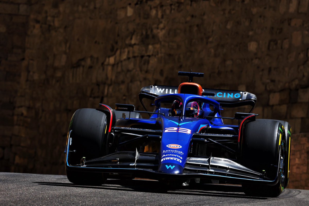 WilliamsF1's tweet photo. 📻 “Yessss, yes, yes!”

Albono is pleased to make it into SQ3! 🤩

#WeAreWilliams #AzerbaijanGP 🇦🇿 https://t.co/EREDdfwANr
