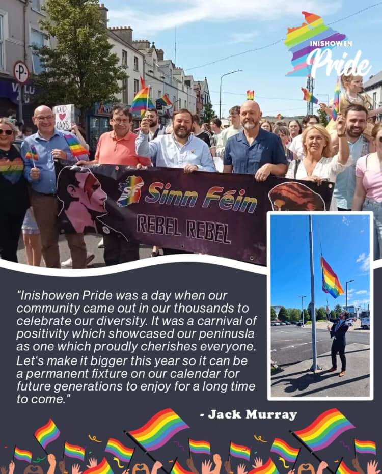 SFInishowen's tweet photo. Roll on 4 June for Inishowen Pride
❤️🧡💛💚💙💜🩷🩵
#Equality #LGBTQIA #TransRightsAreHumanRights https://t.co/SGSorzRVJA