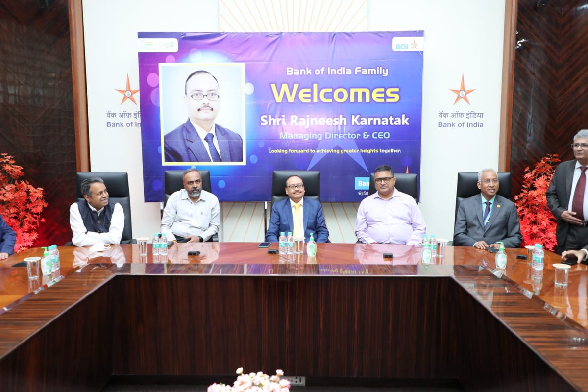 With a new leader we are poised to ascend to new heights &amp; successes. Here are glimpses of warm welcome to our MD &amp; CEO Shri Rajneesh Karnatak at Bank of India Head Office, Mumbai.
